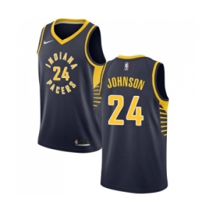 Men's Nike Indiana Pacers #24 Alize Johnson Swingman Navy Blue NBA Jersey - Icon Edition