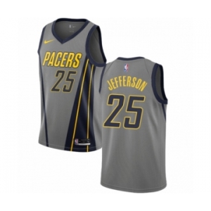 Men's Nike Indiana Pacers #25 Al Jefferson Swingman Gray NBA Jersey - City Edition