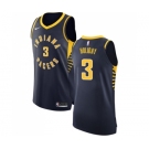 Men's Nike Indiana Pacers #3 Aaron Holiday Authentic Navy Blue NBA Jersey - Icon Edition