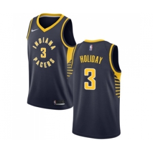 Men's Nike Indiana Pacers #3 Aaron Holiday Swingman Navy Blue NBA Jersey - Icon Edition