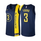 Men's Nike Indiana Pacers #3 Joe Young Authentic Navy Blue NBA Jersey - City Edition