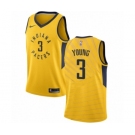 Men's Nike Indiana Pacers #3 Joe Young Swingman Gold NBA Jersey Statement Edition