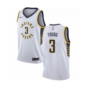 Men's Nike Indiana Pacers #3 Joe Young Swingman White NBA Jersey - Association Edition