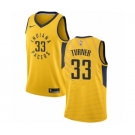 Men's Nike Indiana Pacers #33 Myles Turner Swingman Gold NBA Jersey Statement Edition