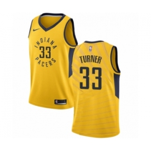 Men's Nike Indiana Pacers #33 Myles Turner Swingman Gold NBA Jersey Statement Edition