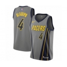 Men's Nike Indiana Pacers #4 Victor Oladipo Authentic Gray NBA Jersey - City Edition