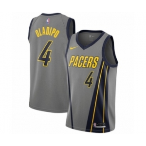 Men's Nike Indiana Pacers #4 Victor Oladipo Authentic Gray NBA Jersey - City Edition