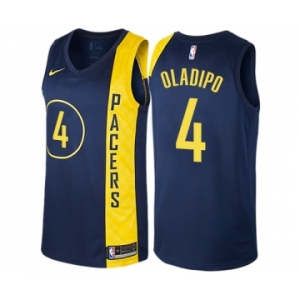 Men's Nike Indiana Pacers #4 Victor Oladipo Swingman Navy Blue NBA Jersey - City Edition