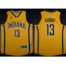 NBA Men Revolution 30 Indiana Pacers #13 Paul George Yellow Stitched Jersey