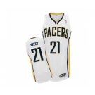 nba indiana pacers #21 west white