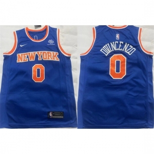 Men New Yok Knicks #0 Donte DiVincenzo Blue Stitched Basketball Jersey