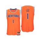 Men New York Knicks #1 Courtney Lee Alternate Orange New Swingman Jersey