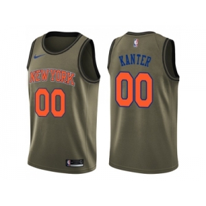 Men Nike New York Knicks #0 Enes Kanter Green Salute to Service NBA Swingman Jersey