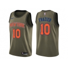 Men Nike New York Knicks #10 Walt Frazier Green Salute to Service NBA Swingman Jersey