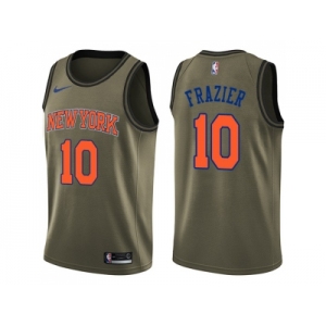 Men Nike New York Knicks #10 Walt Frazier Green Salute to Service NBA Swingman Jersey