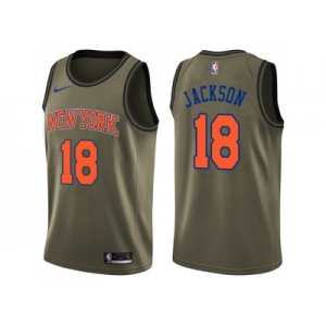 Men Nike New York Knicks #18 Phil Jackson Green Salute to Service NBA Swingman Jersey