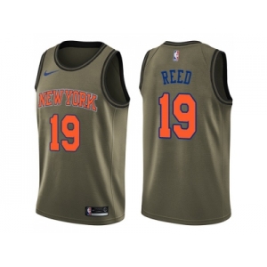 Men Nike New York Knicks #19 Willis Reed Green Salute to Service NBA Swingman Jersey