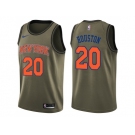 Men Nike New York Knicks #20 Allan Houston Green Salute to Service NBA Swingman Jersey