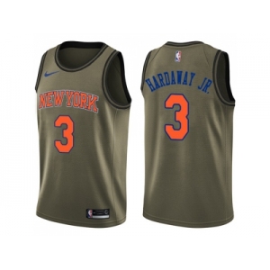 Men Nike New York Knicks #3 Tim Hardaway Jr. Green Salute to Service NBA Swingman Jersey
