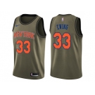 Men Nike New York Knicks #33 Patrick Ewing Green Salute to Service NBA Swingman Jersey