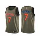 Men Nike New York Knicks #7 Carmelo Anthony Green Salute to Service NBA Swingman Jersey