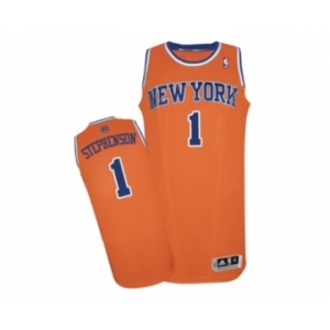 Men's Adidas New York Knicks #1 Lance Stephenson Authentic Orange Alternate NBA Jersey