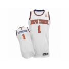 Men's Adidas New York Knicks #1 Lance Stephenson Authentic White Home NBA Jersey