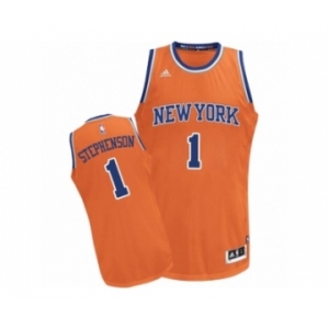 Men's Adidas New York Knicks #1 Lance Stephenson Swingman Orange Alternate NBA Jersey