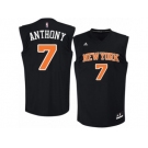 Men's Adidas New York Knicks #7 Carmelo Anthony Authentic Black Fashion NBA Jersey