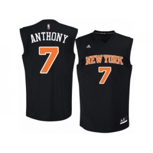 Men's Adidas New York Knicks #7 Carmelo Anthony Authentic Black Fashion NBA Jersey