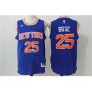 Men's NBA New York Knicks #25 Derrick Rose Blue Jerseys