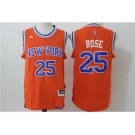 Men's NBA New York Knicks #25 Derrick Rose Orange Jerseys