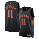 Men's New Yok Knicks #11 Jalen Brunson Jalen Brunson Black 2025 Statement Edition Stitched Basketball Jersey