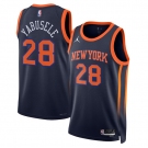 Men's New Yok Knicks #28 Guerschon Yabusele Black 2025 Statement Edition Stitched Basketball Jersey