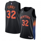 Men's New Yok Knicks #32 Karl-Anthony Towns Black 2025 Statement Edition Stitched Basketball Jersey