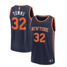 Men's New Yok Knicks Fanatics #32 Towns Navy Custom Fast Break Jersey-Statement Edition