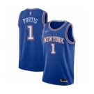 Men's New York Knicks #1 Bobby Portis Authentic Blue Basketball Jersey - Statement Edition