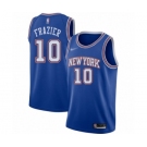 Men's New York Knicks #10 Walt Frazier Authentic Blue Basketball Jersey - Statement Edition