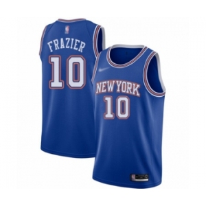 Men's New York Knicks #10 Walt Frazier Authentic Blue Basketball Jersey - Statement Edition