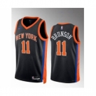 Men's New York Knicks #11 Jalen Brunson Black Stitched Basketball Jersey