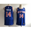 Men's New York Knicks #14 Allonzo Trier Blue Basketball Swingman Icon Edition Jersey