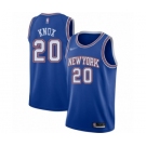 Men's New York Knicks #20 Kevin Knox Swingman Blue Basketball Jersey - Statement Edition