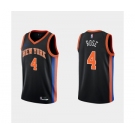 Men's New York Knicks #4 Derick Rose Black City Edition Stitched Basketball Jersey