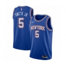 Men's New York Knicks #5 Dennis Smith Jr. Swingman Blue Basketball Jersey - Statement Edition