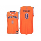 Men's New York Knicks #8 Justin Holiday 2016-17 Alternate Orange New Swingman Jersey