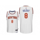 Men's New York Knicks #8 Justin Holiday 2016-17 Home White New Swingman Jersey