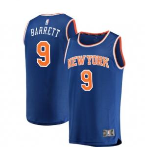 Men's New York Knicks #9 Barrett Swingman Royal Blue Basketball Jersey - Icon Edition