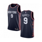 Men's New York Knicks #9 RJ Barrett Authentic Navy Blue Basketball Jersey - 2018-19 City Edition