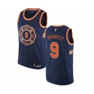 Men's New York Knicks #9 RJ Barrett Authentic Navy Blue Basketball Jersey - City Edition