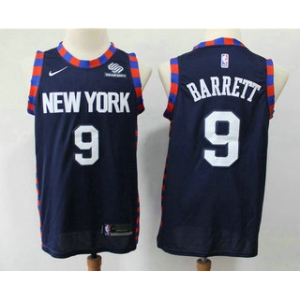 Men's New York Knicks #9 R.J. Barrett Navy Blue 2019 Nike City Edition Swingman Squarespace Stitched NBA Jersey